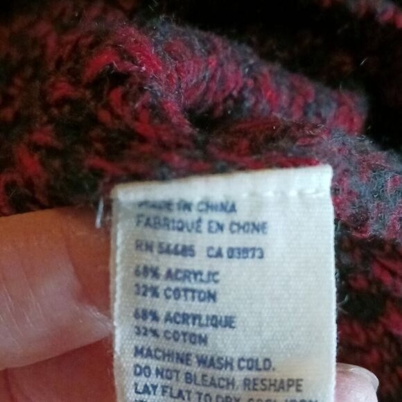 American Eagle Sweater Womens XS Red Black Knit Pullover Vintage Boyfriend - Picture 6 of 6